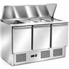 Saladette refrigerata 3 sportelli. Piano di lavoro inox. 136,5x70x85H. * linea ECO *
