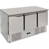 Saladette refrigerata 3 sportelli. Piano di lavoro inox. 136,5x70x85H. * linea ECO *