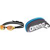 ARENA Cobra Core Swipe Mirror, Occhialini Unisex Adulto, Yellow Copper-Gold, Taglia Unica & Goggle Case, Astuccio Per Occhialini Unisex Adulto, Nero (Black/White/Royal), Taglia Unica