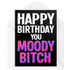 Tongue in Peach Divertente biglietto di compleanno | Buon compleanno voi lunatico B*tch | Banter Work Bestie Friends For Her Grumpy Moods Sister Joke Insult | CBH932