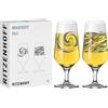 Ritzenhoff 3471002 Bicchiere da birra 300 ml - Set di 2 - Serie Brauchzeit, motivo n. 2 - Acqua, multicolore - Made in Germany