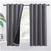 PONY DANCE Tende oscuranti grigie 2 pezzi Tende termiche isolanti calde e fredde, tende per camera da letto corte, anti-luce, tende corte, con occhielli, 140 x 145 cm, grigio