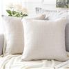 Artscope 2 Pezzi Federe Cuscini in Lino Minimalista Copricuscino Colorato per la Decorazione Domestica Soggiorno Camera da Letto Divano 50x50cm, Beige