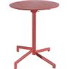 VivaGarden Tavolino da Giardino Esterno Rotondo in Acciaio ø 60x74h cm colore Rosso Varsavia - FE802556-RED