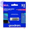 GOODRAM PEN DRIVE 32GB GOODRAM USB 3.2/TYPE C DualDrive ODA3 SILVER 60R/20W - ODA3-0320S0R11