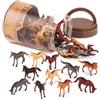 Terra by Battat - 60 Pezzi Cavalli selvaggi in tubo - Cavallo in miniatura - Giocattoli di plastica per animali - Figurine di animali per bambini e ragazzi, 3 anni +
