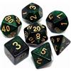 CREEBUY Set di dadi poliedrici verdi e neri, sfumati e glitterati per dungeon e dragons, set di dadi per giochi di ruolo