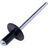 AERZETIX - C57091 - Set di 50 Rivetti ciechi standard Ø4x12mm con flangia piatta larga 12mm - in acciaio/alluminio - rivetto pop - rivetto a rottura stelo - colore nero RAL 9005
