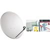 tel PARABOLA 40 CM ACCIAIO ANTENNA SATELLITARE PER SKY,TIVUSAT+ LNB OCCHIO 2 USCITE