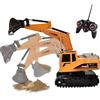 Hodlvant Giocattolo Escavatore Telecomando Per Bambini, Rc Digger Con Luce E Benne Metalliche, Veicolo Giocattolo Da Costruzione Ricaricabile, Regali Per Bambini Dai 3 4 5 6 7 Anni
