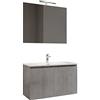 Mama Store ATENA2 80, Mobile 2 ante 80 cm, Grigio Cemento, L. 81 X P. 47 X H. 53 CM