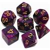CREEBUY, Set di dadi poliedrici viola e neri per Dungeon e Dragons, D&D, dadi per giochi di ruolo, Set di dadi con D20 D12 D10 D9 D8 D6 D4, 7 pezzi