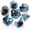 CREEBUY, Set di dadi ciano e bianco per Dungeon e Dragons, D&D, dadi per giochi di ruolo, Set di dadi con D20 D12 D10 D9 D8 D6 D4
