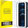 JETech Pellicola Protettiva a Copertura Totale per iPhone 12 Pro Max 6,7 Pollici, Vetro Temperato Film con Strumento di Installazione Facile, Compatibile con Cover, HD Chiaro, Pacco da 3