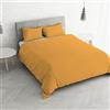 Italian Bed Linen Parure copripiumino Satin Stripes, Arancio, Matrimoniale