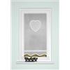 HOME WOHNIDEEN 54517 Corazon - Appendiabiti da porta in Batist, curvo, con bordo all'uncinetto, passante, colore: bianco, dimensioni: 100 x 90 cm