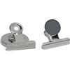 MAUL 2184096 Fermaglio Magnetico con schermo, larghezza 20 mm, 2 pezzi, 43 X 40 mm, metallo argento