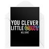 Tongue in Peach Funny Card | You Clever Little C* nt | Banter Laurea Celebrazione Superato I Tuoi Esami di Prova Nuovo Lavoro Giurato Amico College Barzellette | CBH926