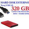 TOOQ HDD HARD DISK ESTERNO 320GB 2,5" USB 3.0 2527R VIDEO MUSICA FOTO ROSSO