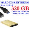 TOOQ HDD HARD DISK ESTERNO 320GB 2,5" USB 3.0 2527GD VIDEO MUSICA FOTO ORO GOLD