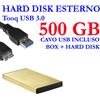 TOOQ HDD HARD DISK ESTERNO 500GB 2,5" USB 3.0 2527GD VIDEO MUSICA FOTO ORO GOLD