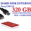 TOOQ HDD HARD DISK ESTERNO 320GB 2,5" USB 3.0 2528R VIDEO MUSICA FOTO ROSSO