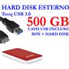 TOOQ HDD HARD DISK ESTERNO 500GB 2,5" USB 3.0 2528R VIDEO MUSICA FOTO ROSSO