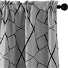 GIRASOLE HOME® Coppia Tende Grigie Semi Oscuranti Fantasia Geometrica Nera Tenda Isolante per Soggiorno Camera Ufficio Balcone Porta Finestra 2 Pannelli con Tasca (Grigio e Nero, 70x240cm)
