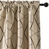 GIRASOLE HOME® Coppia Tende Beige Semi Oscuranti Fantasia Geometrica Marrone Tenda Isolante per Soggiorno Camera Ufficio Balcone Porta Finestra 2 Pannelli con Tasca (Beige e Marrone, 70x240cm)