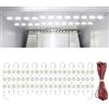 Linkstyle 12V 60W Luci per Auto a LED per Auto, Auto Luci con Cavo di Prolunga per Auto Camper Van Caravan Boat Motorhome Cargo Transit Bus - Bianco [Classe di efficienza energetica A++]