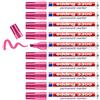 Edding 3300 - 09 - Scatola con 10 marcatori indelebili, punta scalpello, tratto 1 - 5 mm, colore: rosa