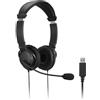 Kensington Cuffie Hi-Fi con Comandi per il Controllo del Volume, Microfono Dotato di Cancellazione del Rumore e Archetto Regolabile, Cavo da 1,8 m con Connessione USB-A