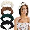 BETESSIN 4pz Cerchietti per Capelli Donna in Tessuto, Fermacapelli Turbante Fasce Eleganti Estivi Vintage, per Ragazza 4 Colori