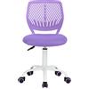 Homy Casa - Sedia da ufficio girevole regolabile in tessuto, sedia da ufficio ergonomica senza bracciolo (viola)
