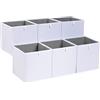 Amazon Basics Cubi portaoggetti ripiegabili, in tessuto, confezione da 6, colore bianco, dimensione: 26,7 x 26,7 x 28 cm