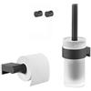 Tiger Bold - Set di 4 accessori da bagno, in acciaio INOX, colore: Nero