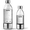 aarke 2 x Bottiglia Gasatore d'acqua Carbonator 3, senza BPA con Dettagli in Acciaio, 800ml + 450ml