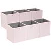 Amazon Basics Cubi portaoggetti ripiegabili, in tessuto, confezione da 6, colore rosa peonia, dimensione: 33 x 38 x 33 cm