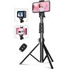 CIRYCASE 142cm Treppiede Smartphone Estensibile All-In-1 Bastone Selfie | 55.9 con Telecomando Bluetooth, Monopiede Fotocamera Compatibile con iPhone/Galaxy, Perfetto per Registrazioni Video