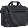 KROSER Borsa del Portatile 15,6 Pollici Borsa a Tracolla per Laptop Custodia per Computer Idrorepellente Borsa a Tracolla per Laptop con Tasche RFID per Affari/Università/Donne/Uomini-Nero/Rosso
