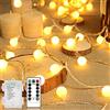 Liyade Catena Luminosa 10M 100LED Luci LED a Batteria, Impermeabile Led Luci Stringa per Esterno/Interno, 8 Modalità con Telecomando Decorazione per Natale Matrimonio Balcone Giardino(bianco caldo)