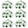 Nuptio 6 Pezzi Fiori Artificiali, Rose Plastica a 15 Teste con Base, Adatte per Centrotavola Matrimonio del Nostro Negozio Fioriera per Decorazioni per la Casa di San Valentino (Bianco)