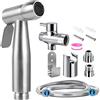 JIELUO Kit Doccetta Wc WC Bidet Igienico - Kit Doccetta Wc con Valvola a 3 vie (1/2-3/8) - Doccetta per l'igiene intima