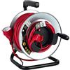 Electraline 208668 Avvolgitore da giardino professionale con prolunga in metallo con platino fisso, 40 m, H05VV-F 3G1.5m㎡, con guida per il cavo, rosso