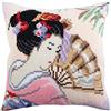 Collection d'Art - Kit Punto Croce per Cuscino: Bellissimo Giapponese, Multicolore, 40 x 40 cm