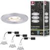 Paulmann 94305 Nova mini Plus lampada da incasso LED Coin rotonda fissa incl. 3 faretti da incasso da 4 Watt dimmerabile alluminio tornito apparecchio da incasso alluminio bianco caldo 2700 K