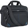 KROSER Borsa del Portatile 15,6 Pollici a Tracolla per Laptop Custodia per Computer Idrorepellente con Tasche RFID per Affari/Università/Donne/Uomini-Nero/Blu