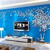 guangmu Albero Adesivo da Parete - Alberi e Uccelli 3D Adesivi Murali Arts Wall Sticker Decorativi per TV Par, Camera da Letto, Ufficio (M-250 * 130cm, Argento Sinistra)