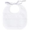 FILET Am710, Bavaglino da Cerimonia Elegante e Rifinito, Realizzato in Pregiato Cotone con Fascia in Tela Aida da Ricamare e Pizzo, per i Neonati e Prima Infanzia, 100% Made in Italy, Colore Bianco, U