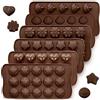 CNYMANY 6 pezzi Silicone Stampi per Fondente Dolci, CNYMANY Anti-aderente Cucina Teglie Vassoi per Cubetti di Ghiaccio per Fare Caramelle Cioccolato Focaccina Cupcake